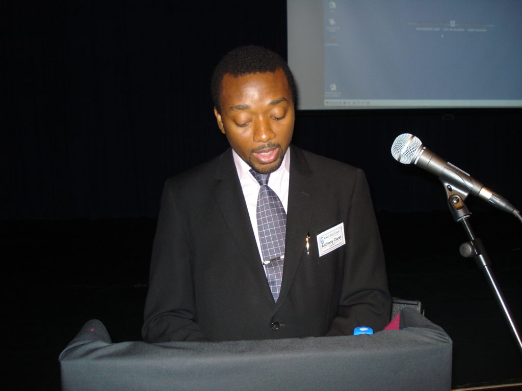Anthony-Claret Onwutalobi giving Speech